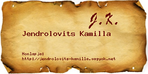 Jendrolovits Kamilla névjegykártya